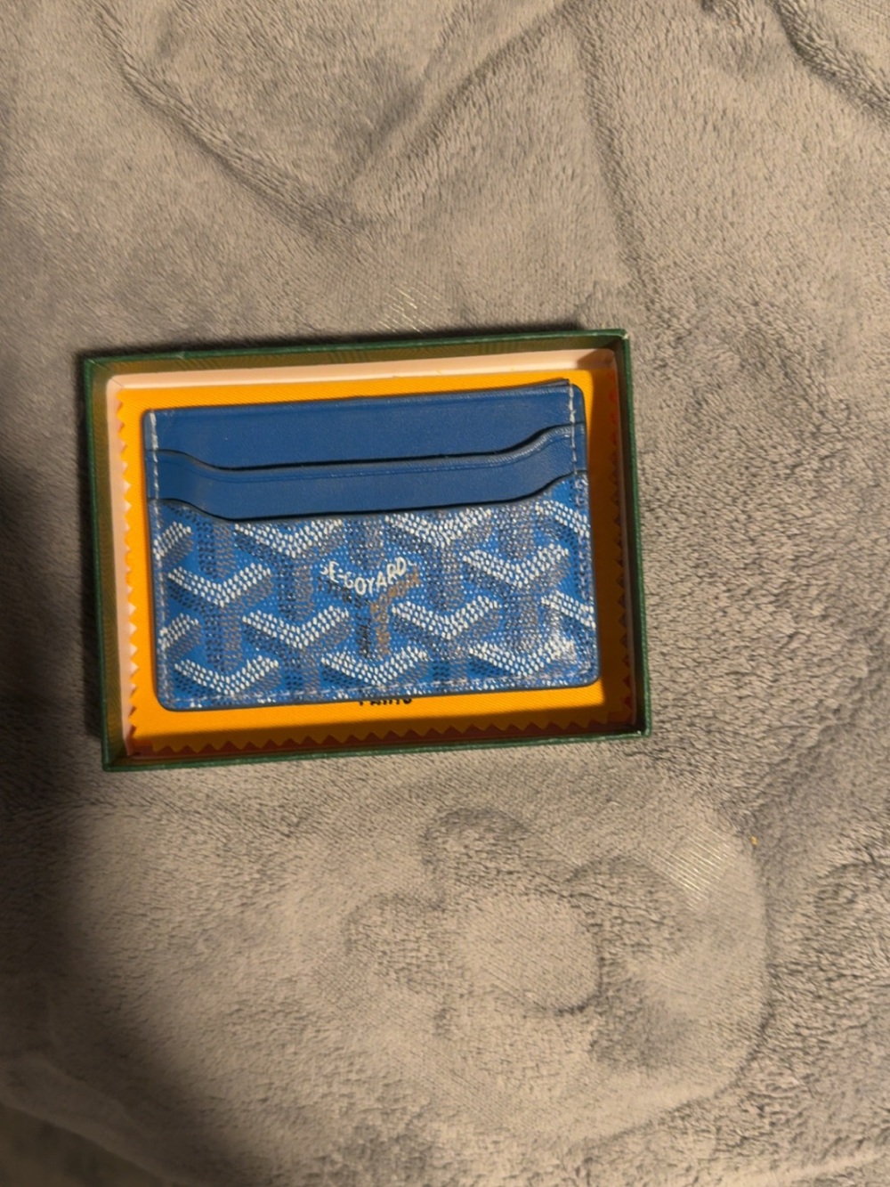 Goyard Blue Goyardine Slim Card Case
